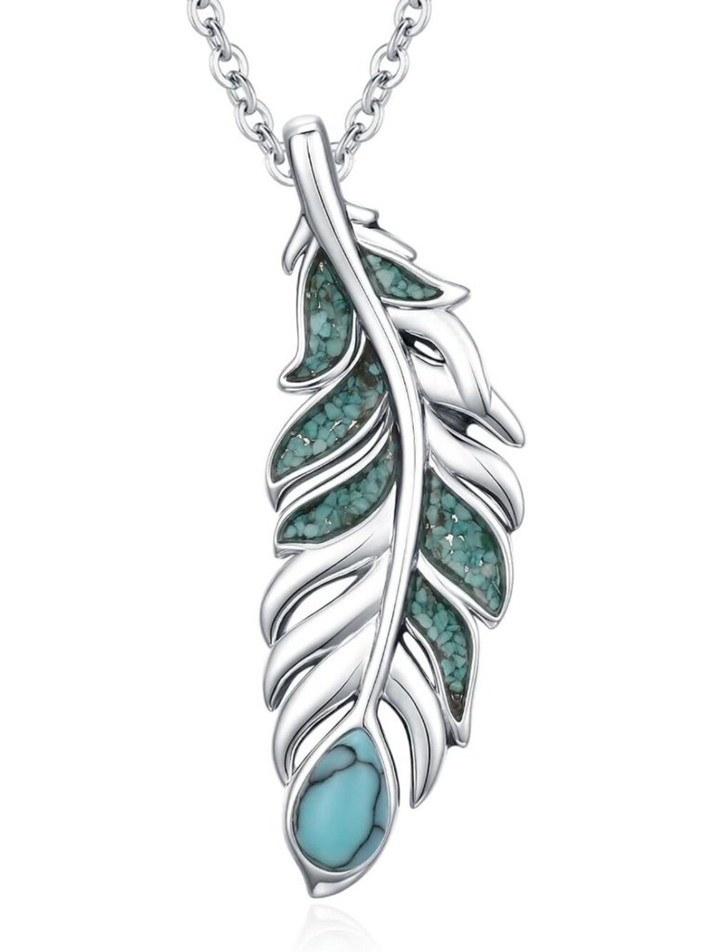 Trendy Turquoise Feather Necklace | Exquisite Western Jewelry Gift for Her